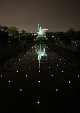 光ファイバー照明による公共施設の照明